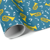 Marching Baritone Muzieknoten Bass Clefs Cadeaupapier (Rol Hoek)