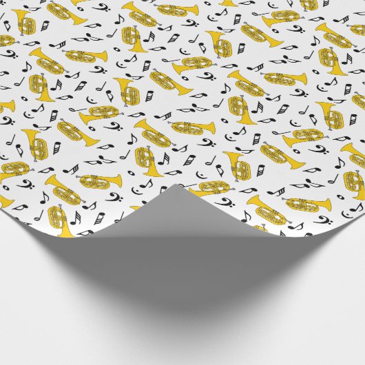 Marching Baritone Muzieknoten Bass Clefs Cadeaupapier (Hoek)