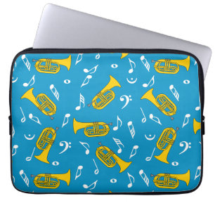 Marching Baritone Muzieknoten Bass Clefs Laptop Sleeve
