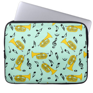 Marching Baritone Muzieknoten Bass Clefs Laptop Sleeve