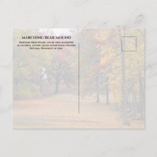 Marching Beer Mound, Herfst, Beeldhouwwerken Briefkaart (Achterkant)