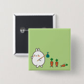 Marching Bunny Vierkante Button 5,1 Cm (Voorkant /achterkant)