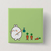 Marching Bunny Vierkante Button 5,1 Cm (Voorkant)