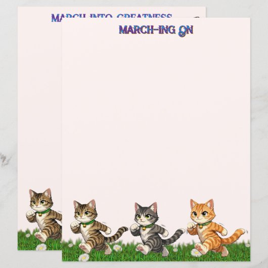 Marching Cats Stationery (Voorkant / Achterkant)