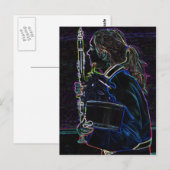 Marching Clarinetist Briefkaart (Voorkant / Achterkant)