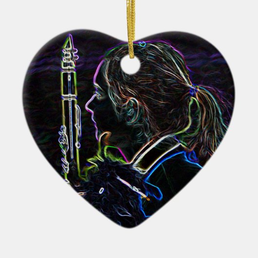 Marching Clarinetist Heart Ornament (Voorkant)
