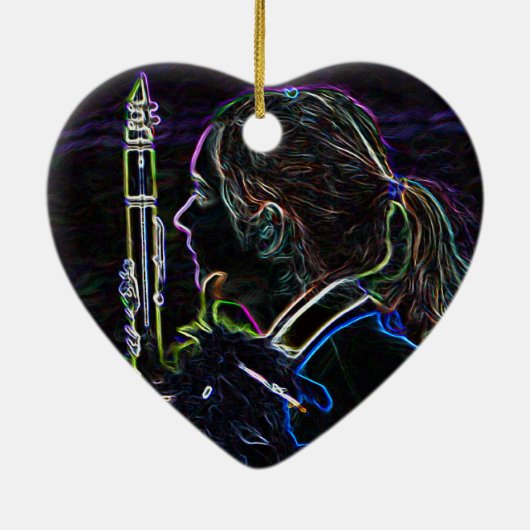 Marching Clarinetist Heart Ornament (Achterkant)