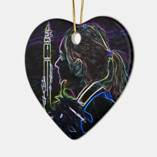 Marching Clarinetist Heart Ornament (Links)
