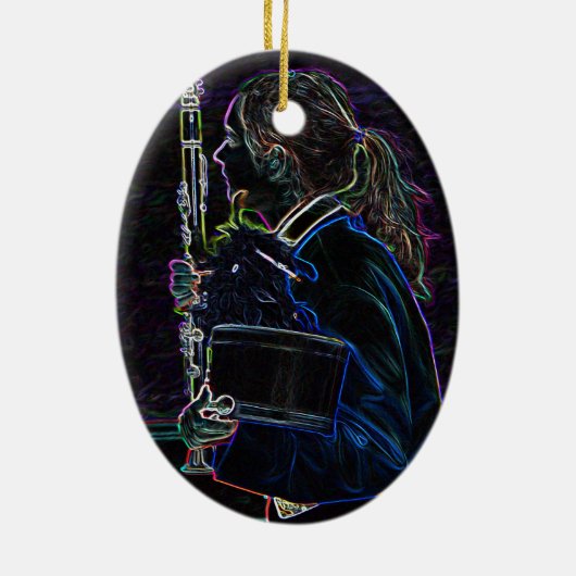 Marching Clarinetist Oval Ornament (Achterkant)