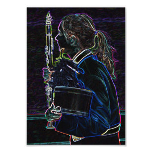Marching Clarinetist Photo Print Foto Afdruk