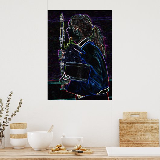 Marching Clarinetist Poster (Keuken)