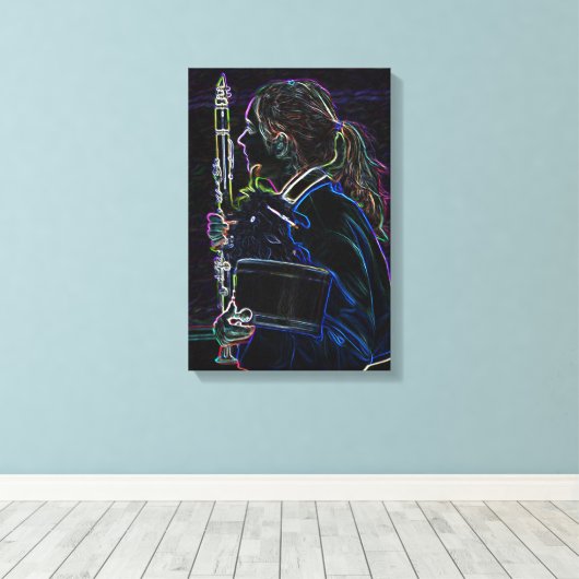 Marching Clarinetist Wrapped Canvas (Insitu (Houten vloer))