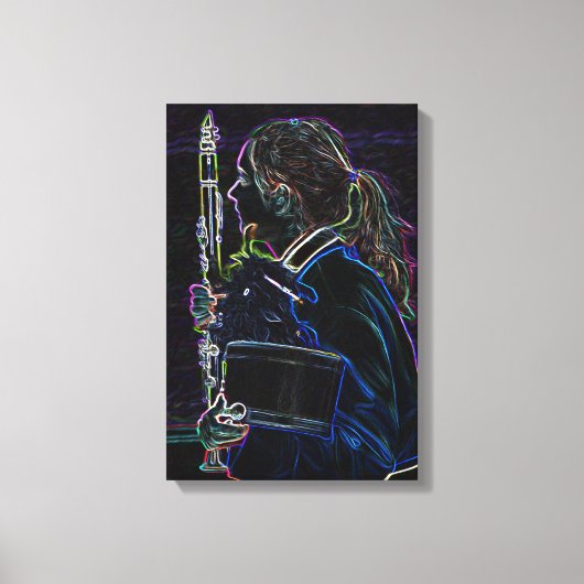 Marching Clarinetist Wrapped Canvas (Voorkant)