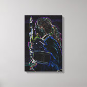 Marching Clarinetist Wrapped Canvas Afdruk (Voorkant)