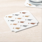 Marching Daisy Bird Design Bruin Papier Onderzette Kartonnen Onderzetters (Gekanteld)