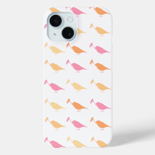 Marching Daisy Bird Design Sinaasappel Roze Case-Mate iPhone Case (Achterkant)