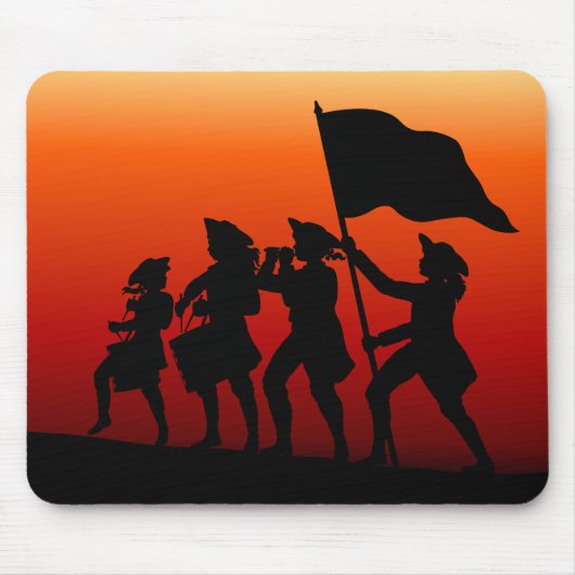 Marching met trommels, fife en flag muismat (Voorkant)