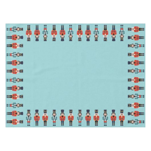 Marching Nutcrackers op Sage Background Tafelkleed (Voorkant (Horizontaal))