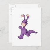 Marching paarse Blumaroo Briefkaart (Voorkant / Achterkant)