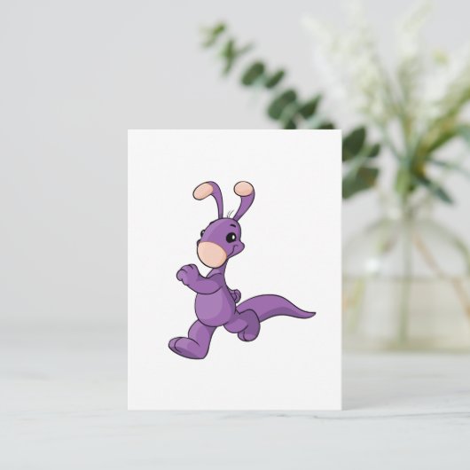 Marching paarse Blumaroo Briefkaart (Staand voorkant)