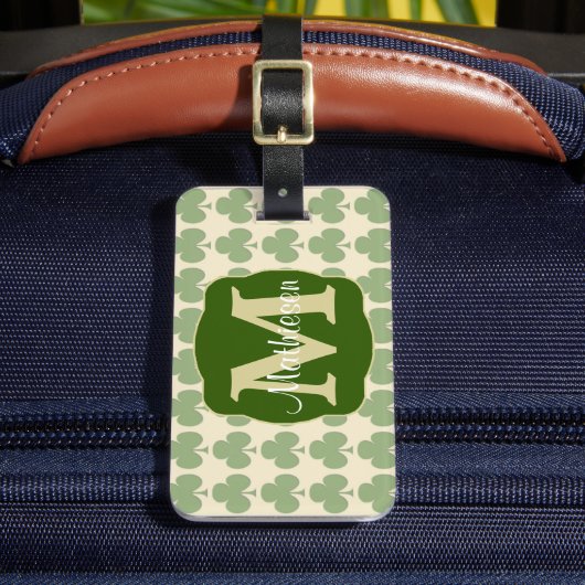 Marching Shamrocks Monogram Bagagelabel (Voorkant Insitu 2)