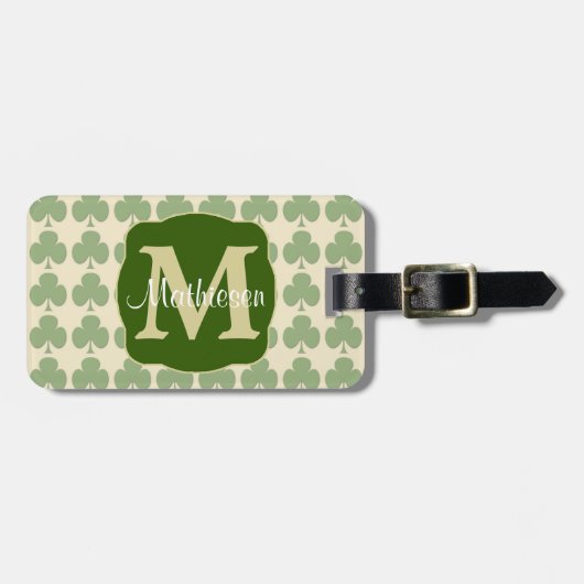 Marching Shamrocks Monogram Bagagelabel (Voorkant horizontaal)