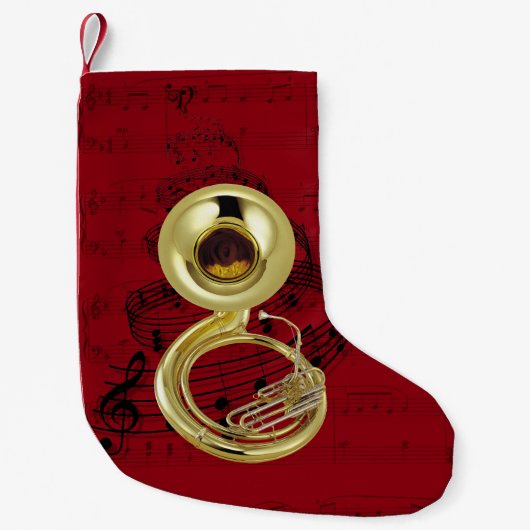 Marching Sousaphone (Tuba) Music stocking Kleine Kerstsok (Voorkant)
