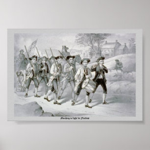 Marching to vecht voor vrijheid poster