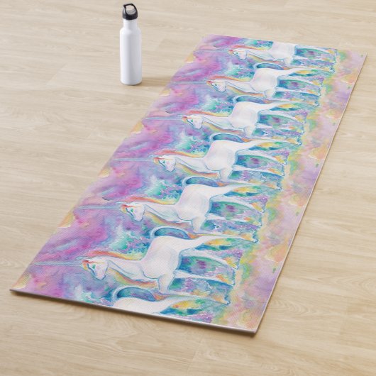 Marching Waterverf Unicorns Yoga Mat (In situ)