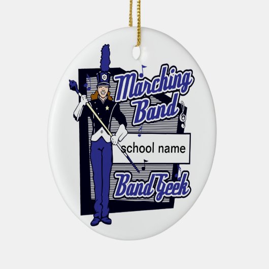 Marchingband Geek Blue Keramisch Ornament (Rechts)