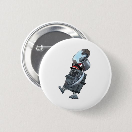 Marchingband Gonk Droid Ronde Button 5,7 Cm (Voorkant /achterkant)