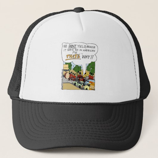 Marchingband levert grappige onconventionele carto trucker pet (Voorkant)