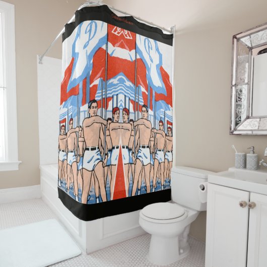 Marchingboeien Douchegordijn (In situ)