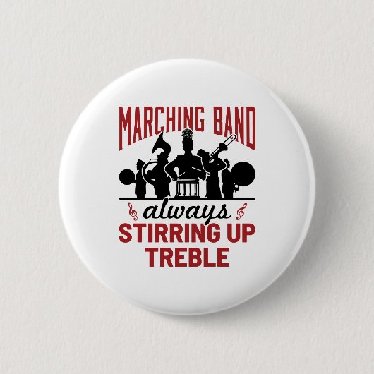 Marchingstok altijd omdraaien ronde button 5,7 cm (Voorkant)