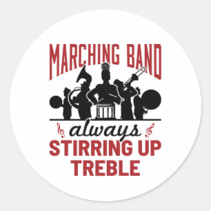 Marchingstok altijd omdraaien ronde sticker