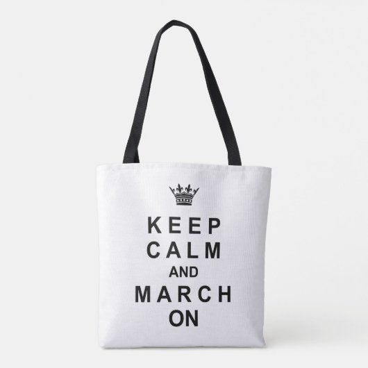 Marchingstok kalm houden en maart aan tote bag (Achterkant)