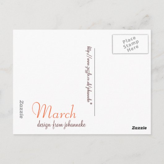 marchkalender-briefkaart briefkaart (Achterkant)