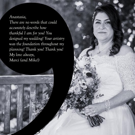 Marci Kamashian Testimonial Wedding Invitation Feestdagenkaart