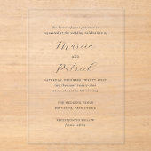 Marcia Classic Elegant Huwelijk Acryl Uitnodigingen (Voorkant)