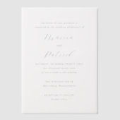 Marcia Classic Elegant Huwelijk Vellum Uitnodigingen (Voorkant)