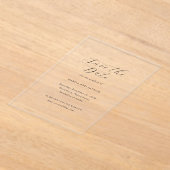 Marcia Classic Elegant Wedding Save the Date Acryl Uitnodigingen (Laagn)