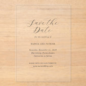 Marcia Classic Elegant Wedding Save the Date Acryl Uitnodigingen (Voorkant)