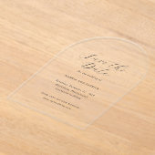 Marcia Classic Elegant Wedding Save the Date Acryl Uitnodigingen (Laagn)