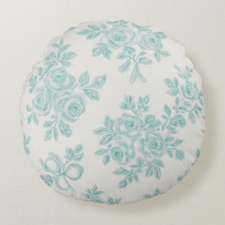 Marcie en Lou Green Floral Vintage Rond Kussen