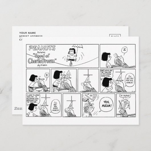 Marcie & Peppermint Patty in het klaslokaal Briefkaart (Voorkant / Achterkant)