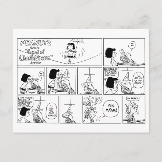 Marcie & Peppermint Patty in het klaslokaal Briefkaart (Voorkant)