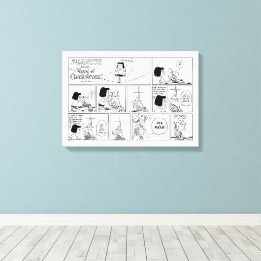 Marcie & Peppermint Patty in het klaslokaal Canvas Afdruk (Insitu (Houten vloer))