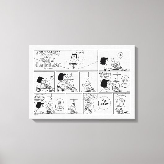 Marcie & Peppermint Patty in het klaslokaal Canvas Afdruk (Voorkant)