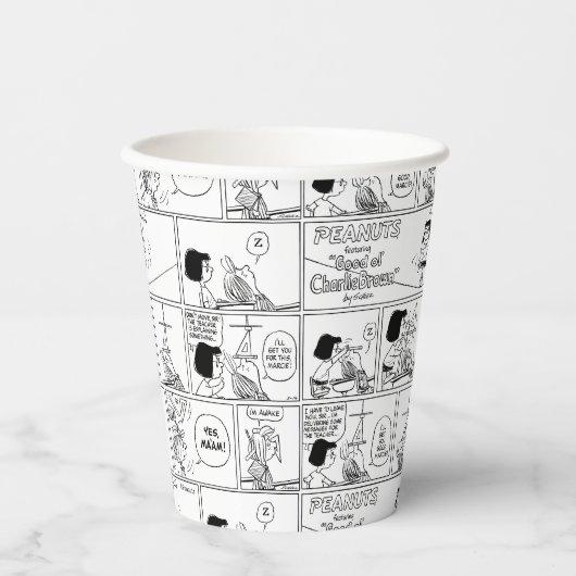 Marcie & Peppermint Patty in het klaslokaal Papieren Bekers (Voorkant)