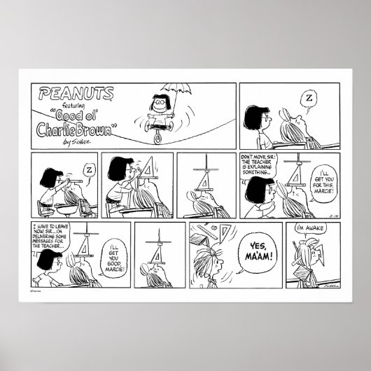 Marcie & Peppermint Patty in het klaslokaal Poster (Voorkant)